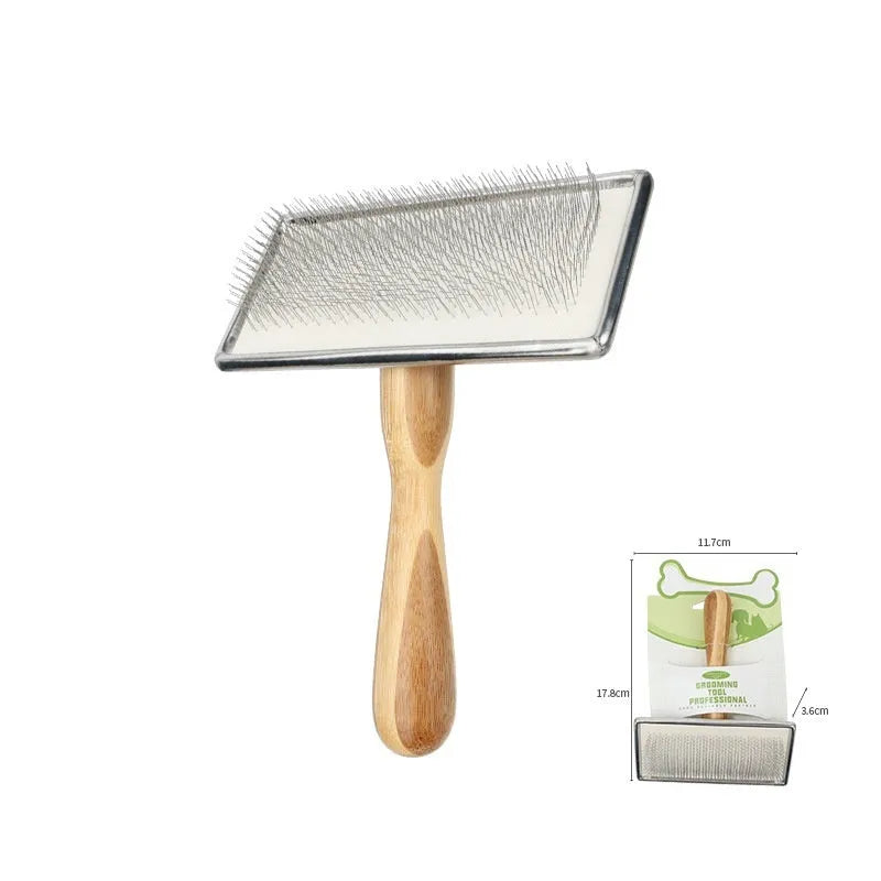 Wooden pet comb for dogs and cats hair removal brush with multiple size and material options