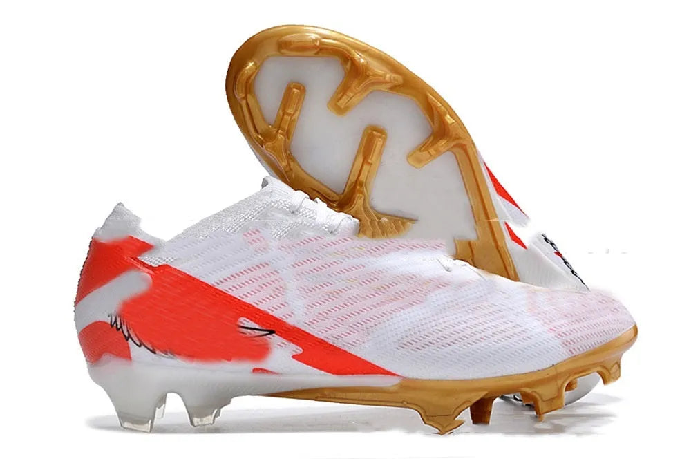 Men's built-in air cushion waterproof knitted football shoes with FG studs on rubber sole