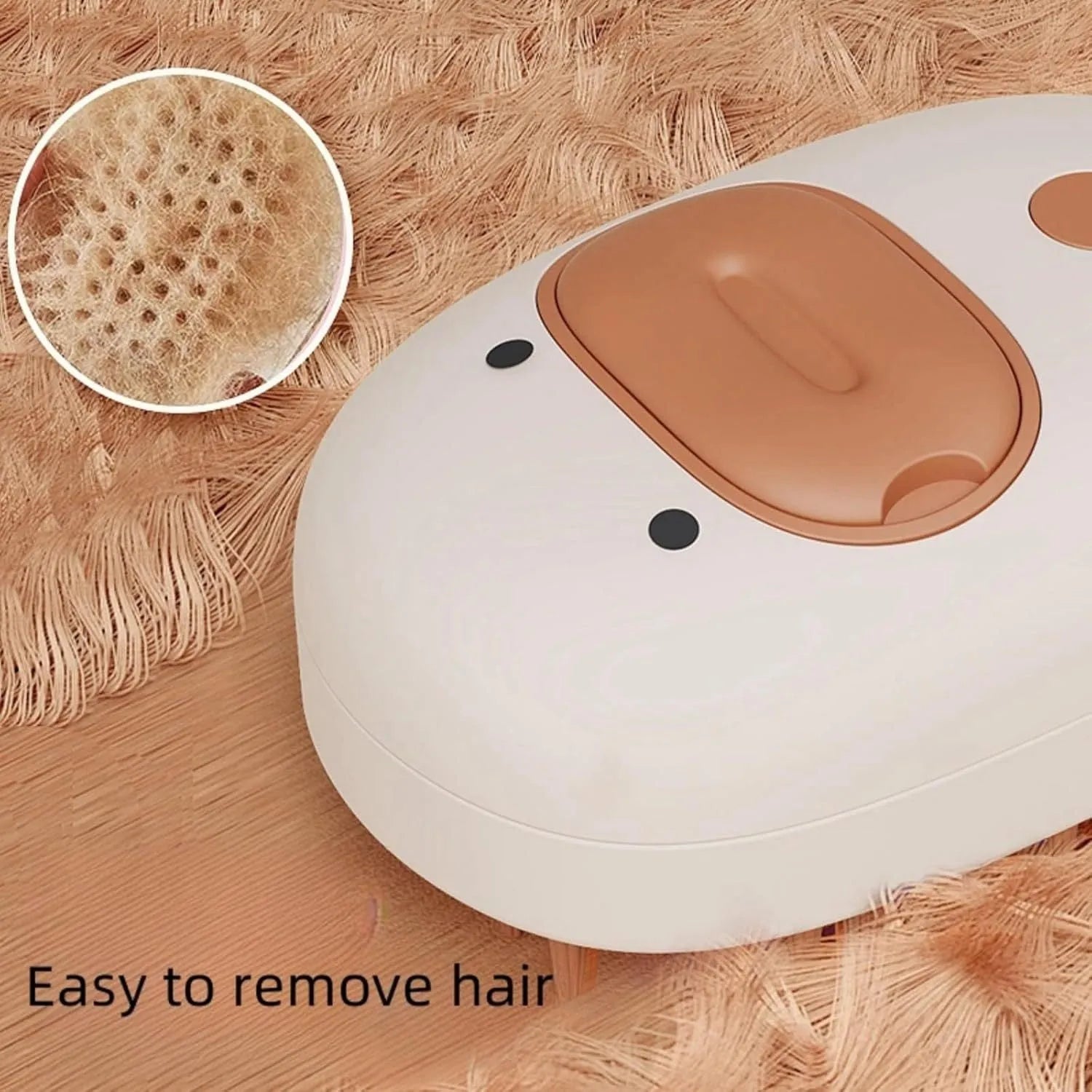 White and yellow rechargeable pet steam brush with silicone comb teeth for grooming dogs and cats.