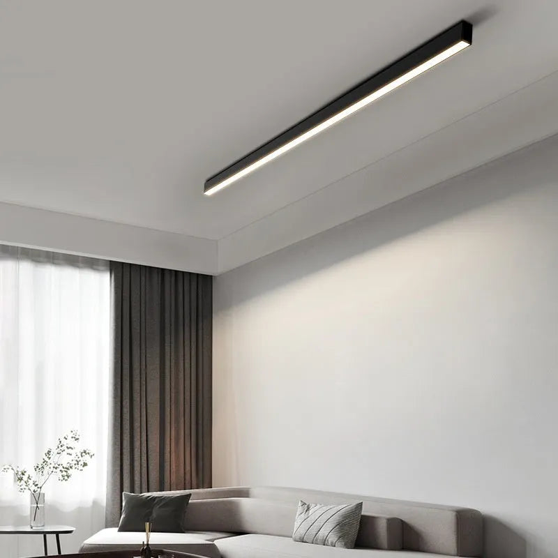 Rectangular aluminium ceiling lamp 53.6cm 20W in moon white finish for living room lighting