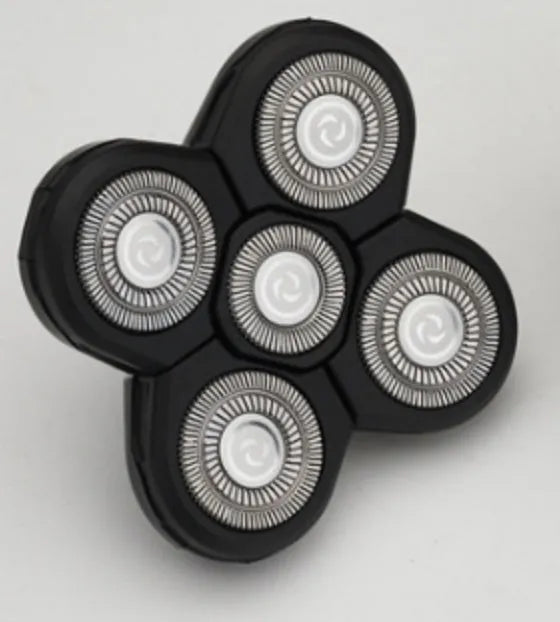 5-in-1 multifunctional electric shaver black gold with floating blades, rechargeable, IPX7 waterproof