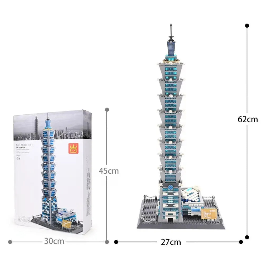 Wange building blocks set with over 800 ABS plastic pieces for landmark construction