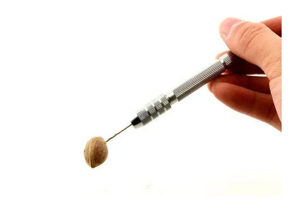Manual hand drill set kit with hexagonal hand twist drill and 0.5mm to 3.0mm chuck in white steel