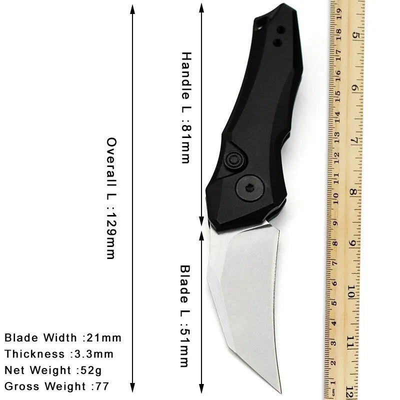 Metal folding pocket knife with 150mm length in black, grey or green colour options