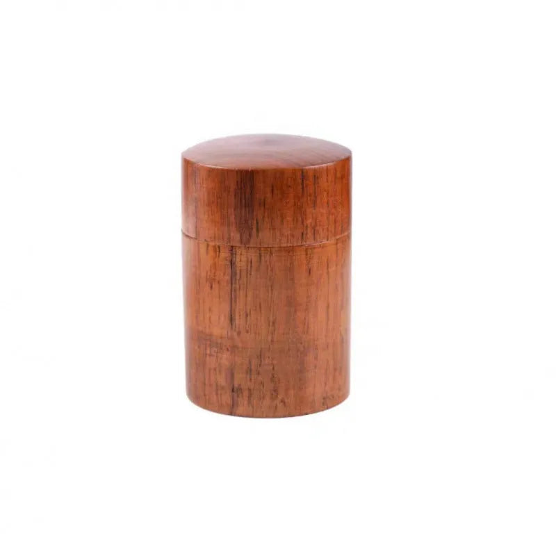 Wooden texture tea can with lid, 7.5 cm diameter, 12 cm height, New Chinese style offset printing