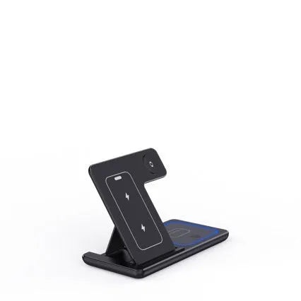 15W 3 in 1 LED fast wireless charger stand folding for iPhone, Apple Watch and AirPods