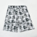 Men's floral print swimming trunks in polyester fabric shown in a free-size fit.