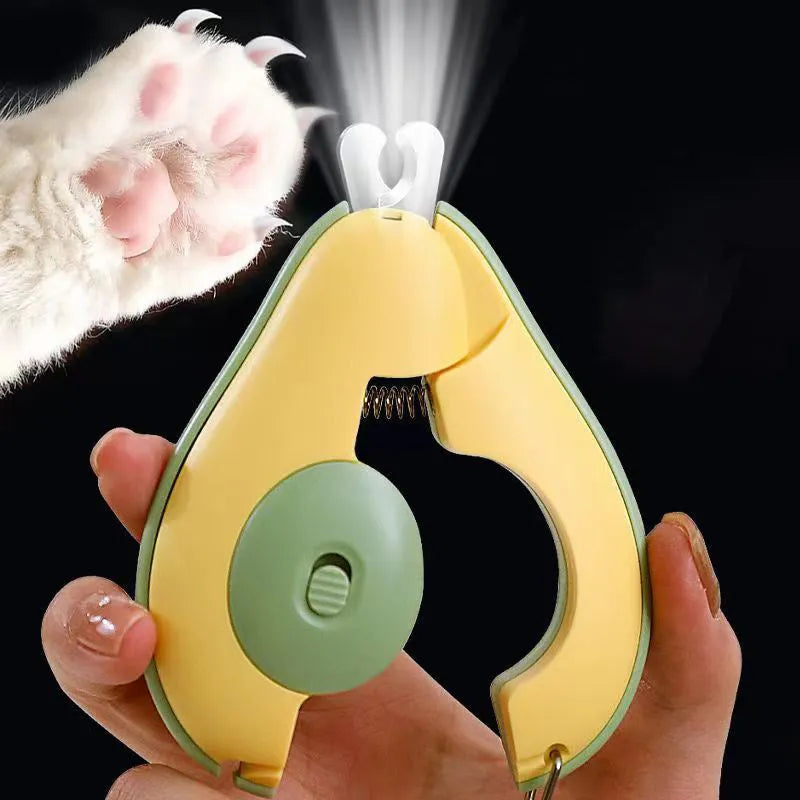 Professional LED pet nail clipper for small dogs and cats in green, pink, or white colours.