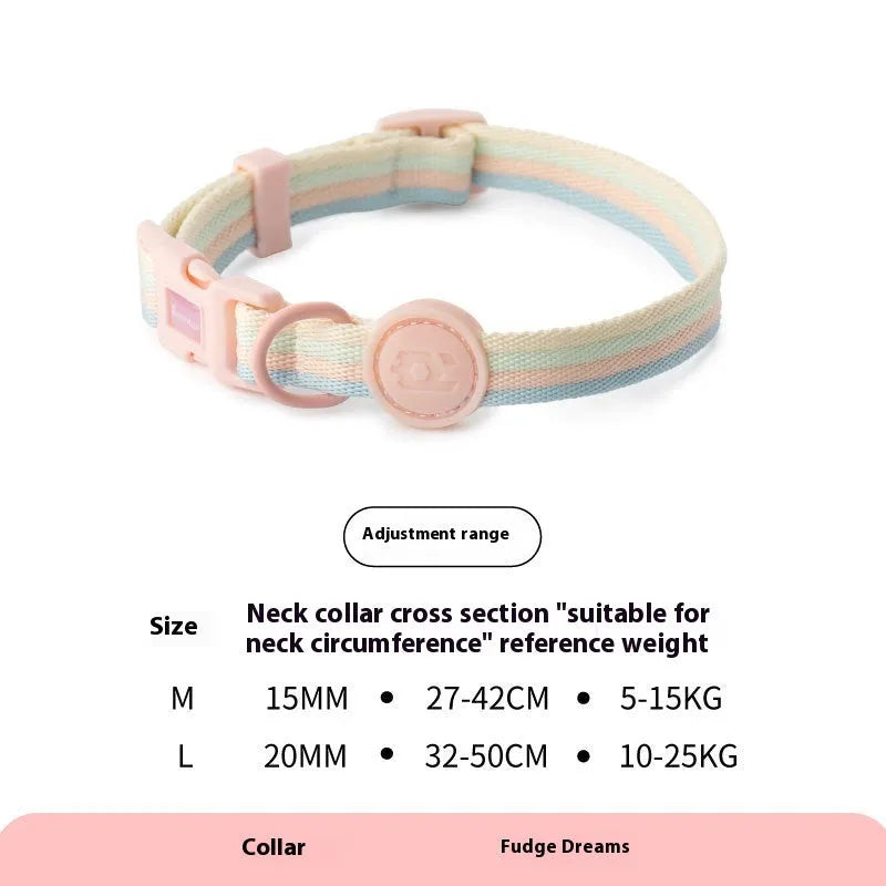 Retro dog collar and chest back harness set for small and medium dogs with hand-holding rope in multiple colours