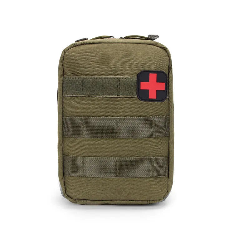 Tactical medical accessory bag in wear-resistant nylon with MOLLE webbing and Velcro closure