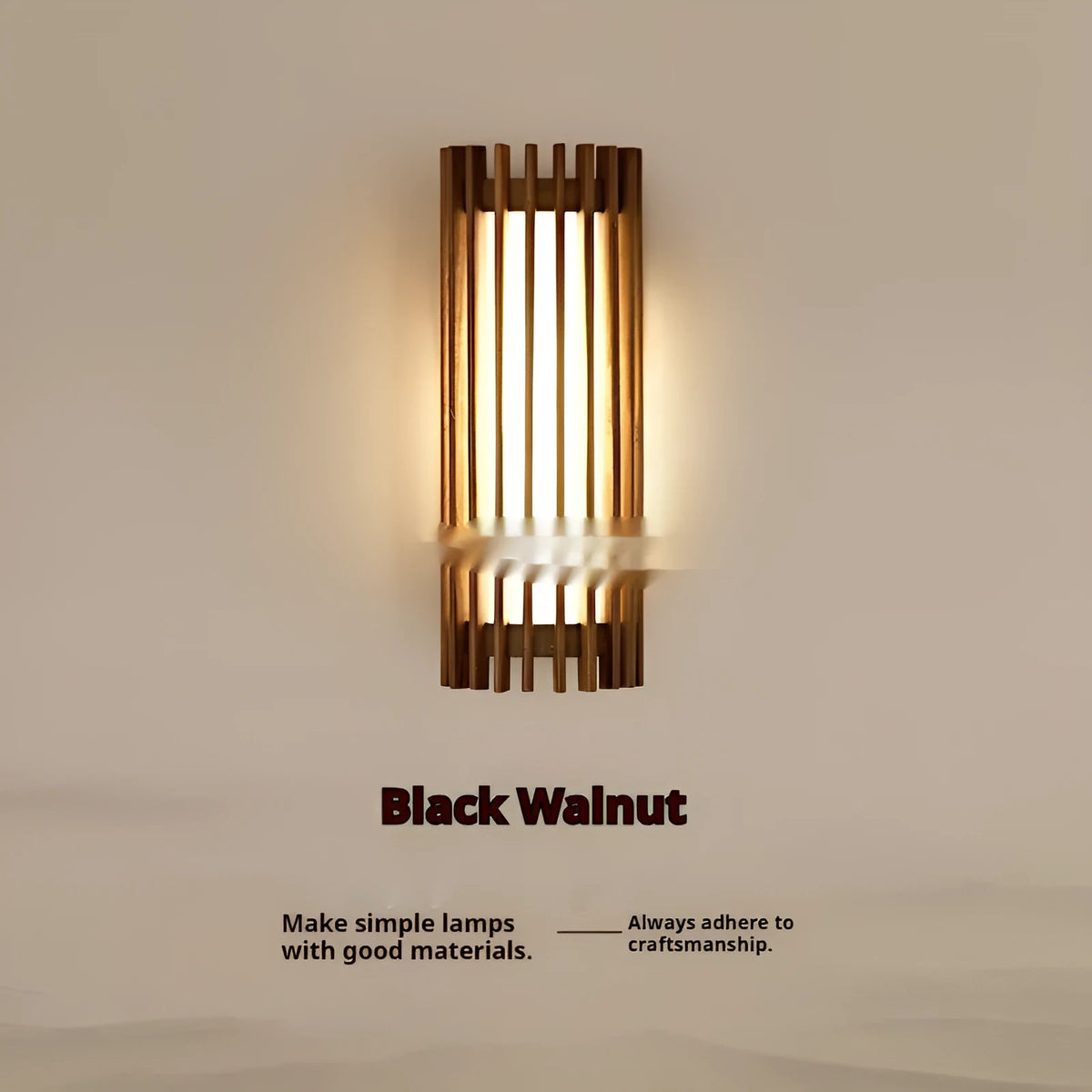 Walnut wood art wall lamp in New Chinese style for living room or hotel corridor, 220V wall light