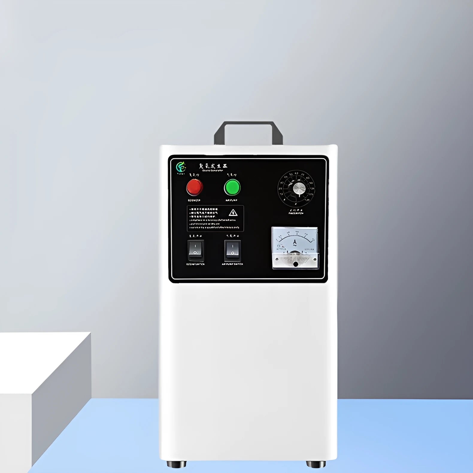 White and stainless steel ozone generator for cleaning fruit and vegetables with 20g per hour output