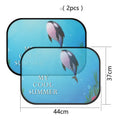 Electrostatic adsorption car side window sunshade with animal pair designs on nylon mesh