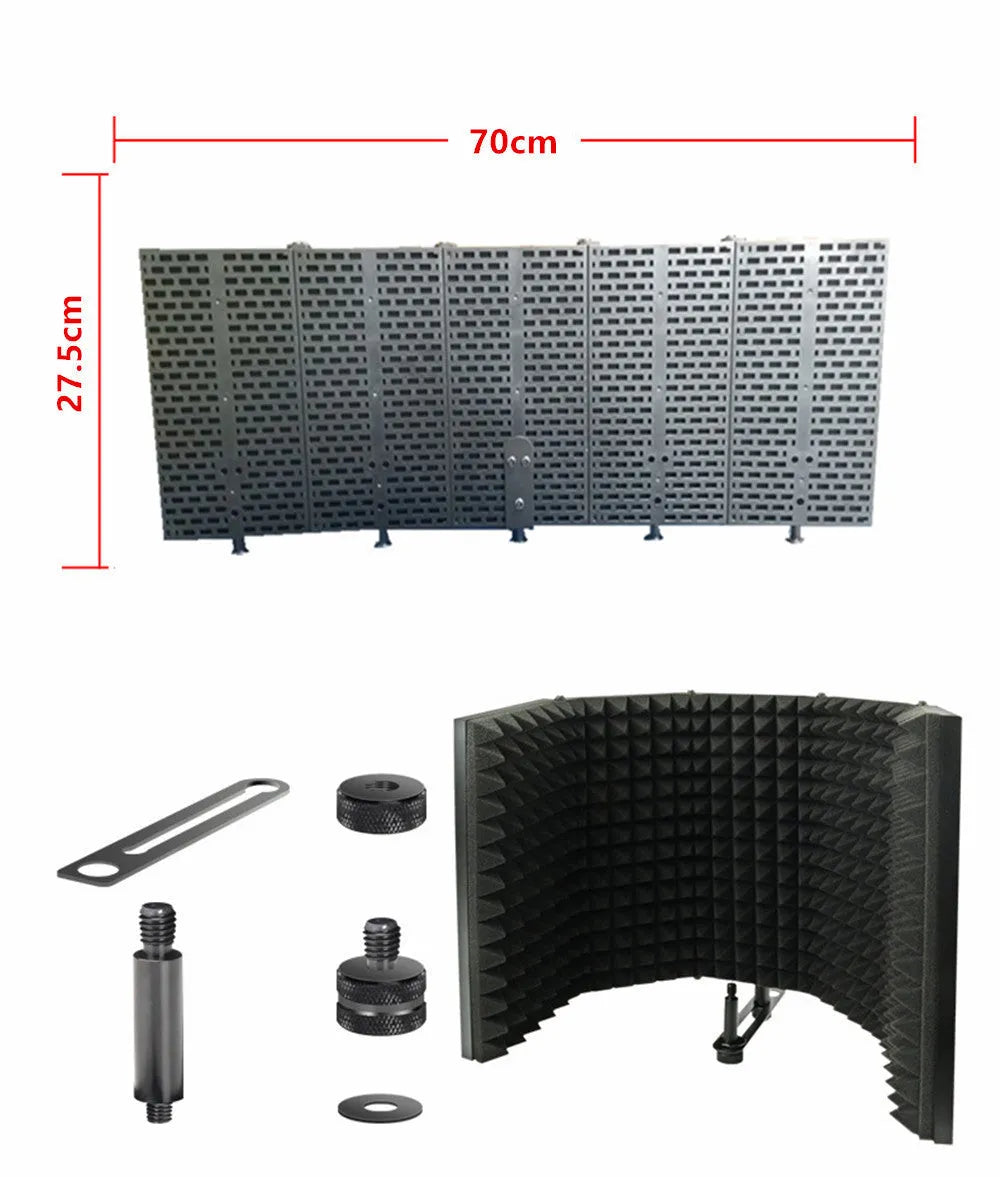 Black studio microphone windshield with high-density sponge multi-layer sound insulation board