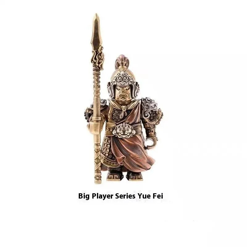 Copper national wind desktop ornament with brass handles traditional Chinese style