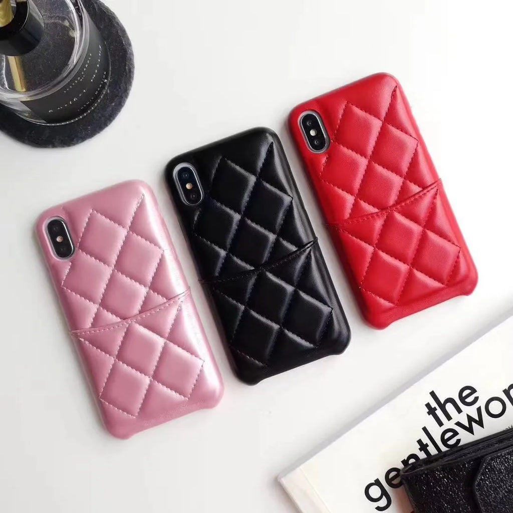 Black leather mobile phone case compatible with iPhone XS Max and other iPhone models