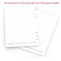 Loose spiral notebook paper core with 64 pages of Zodiac Forest Paper and a set of nine ballpoint, pencil, and plastic pen refills.