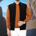 Women's loose fit thickened sleeveless knitted cardigan vest in black, front view, for autumn winter layering