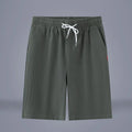 Cotton and linen cropped trousers in a solid colour with a drawstring mid waist.