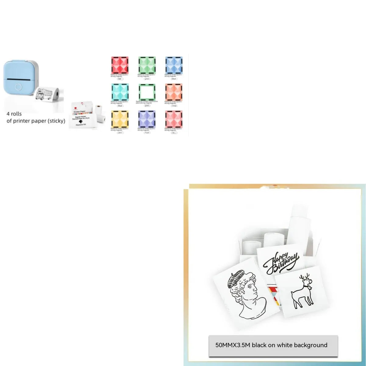 Phomemo T02 portable mini thermal label printer in white, showing front panel with paper slot, with Bluetooth icon