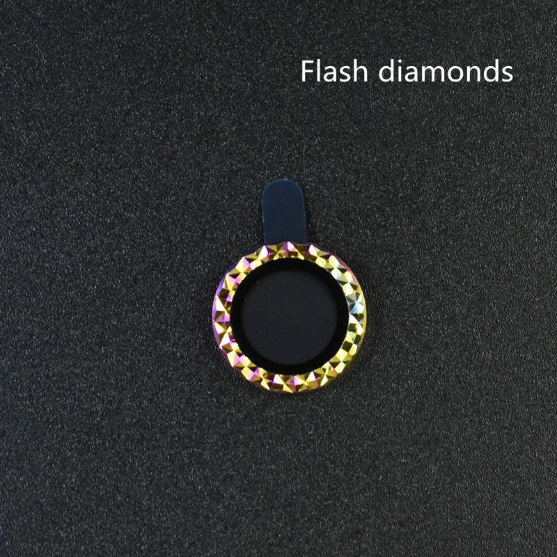 iPhone 12 camera lens protector with black aluminium alloy ring and clear tempered glass film installed.