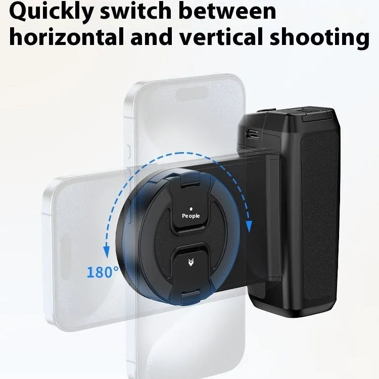Portable MagSafe magnetic Bluetooth camera grip with fill light, 127x96x45mm, ABS silicone PCBA acrylic