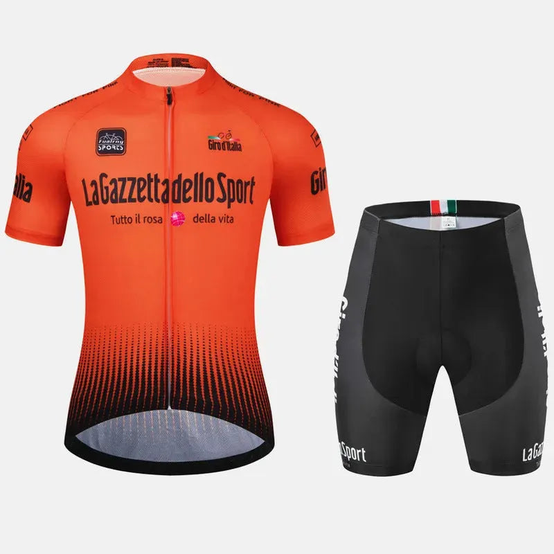 Short sleeve cycling jersey in quick-dry polyester fabric for summer riding