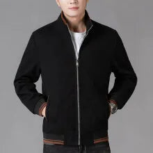Men's grey sport-style fleece jacket with side pockets, shown on a hanger.