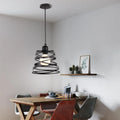 Spring chandelier iron ceiling lamp black white droplight for living room bedroom