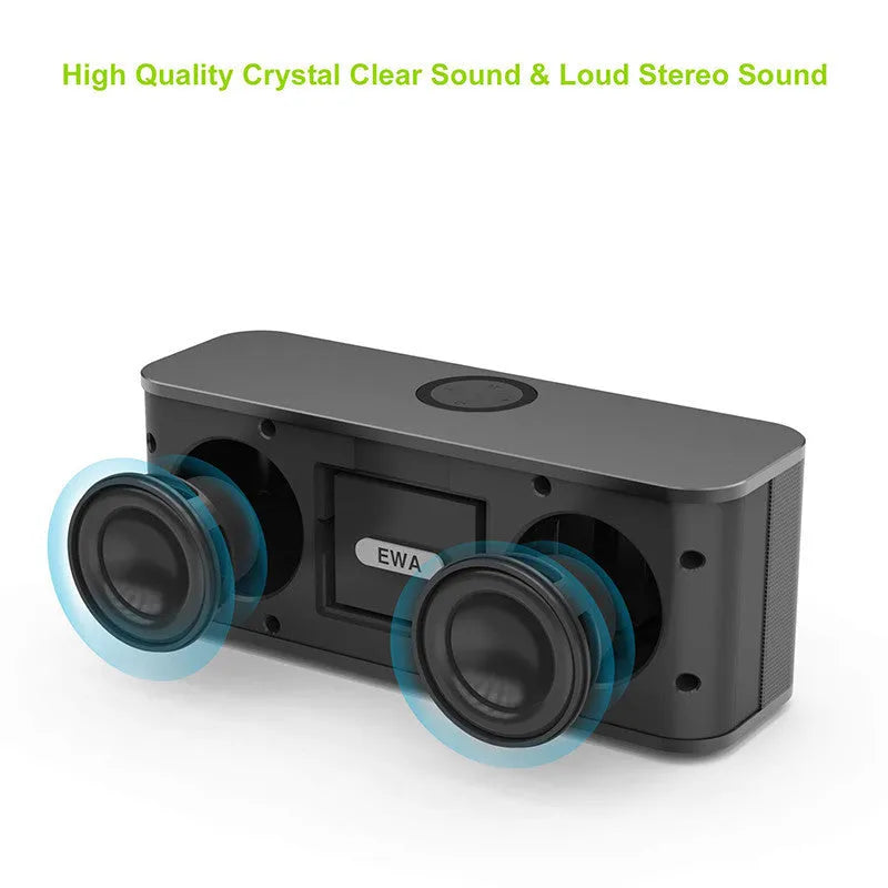 EWA W1 gold high volume Bluetooth speaker with metal connection and double speaker unit