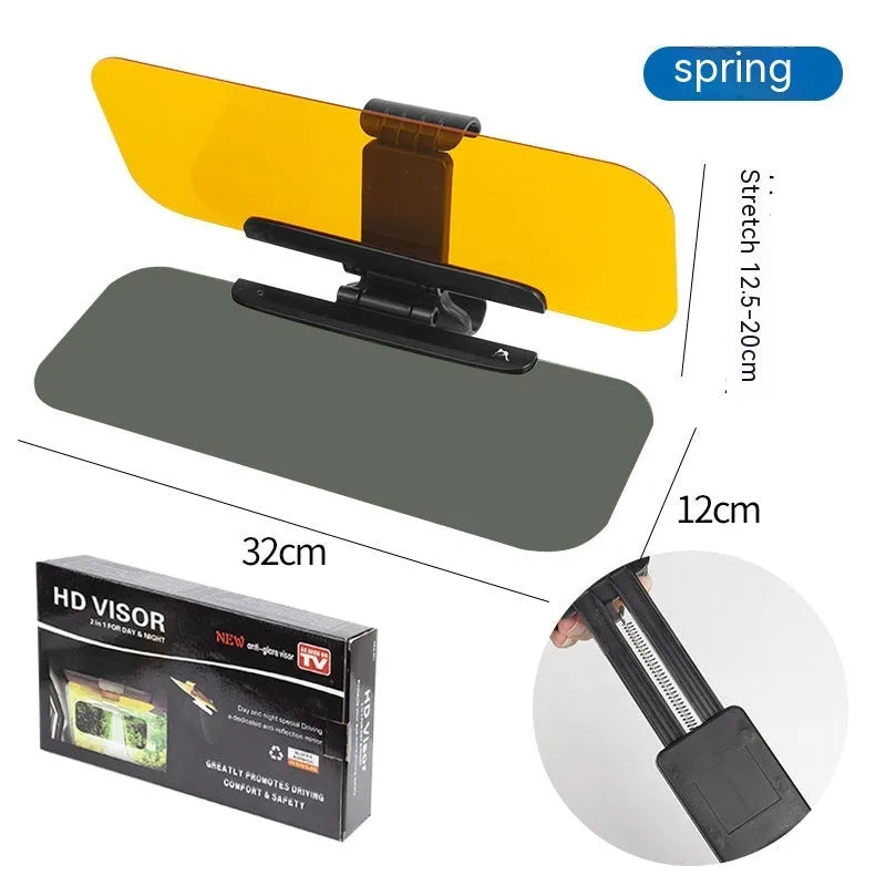Anti-high beam goggles dual-use car sun visor with acrylic lens and multiple fitting components