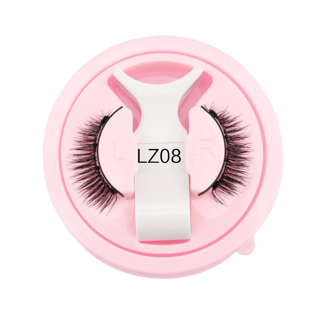 Set of reusable waterproof false eyelashes in five natural artificial fibre styles.