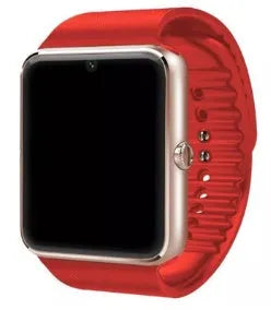 Black smart watch with 1.54 inch touch screen and silicone strap on wrist