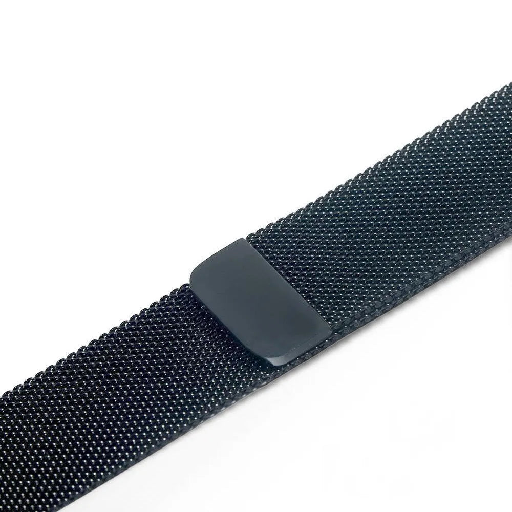 Stainless steel watch strap in silver, shown fitting a watch with a 42mm case.