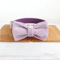 MUTTCO light purple thick velvet dog traction belt set with drawstring, collar, leash and tie in polyester