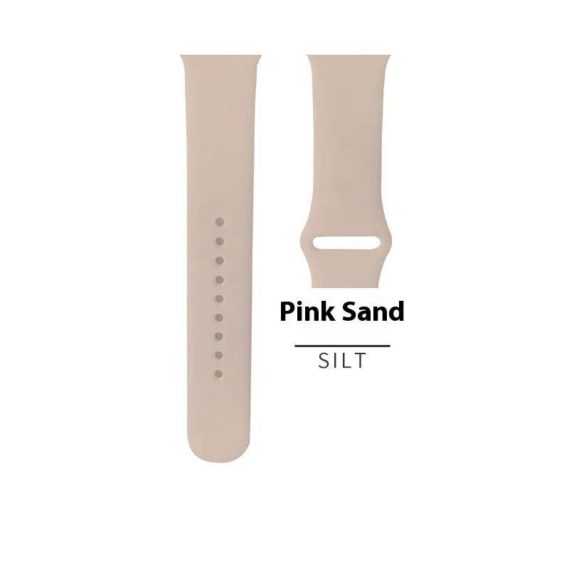 Silicone strap for Apple Watch 1-9 SE, in light peach pink, with buckle, for 38/40/41mm case