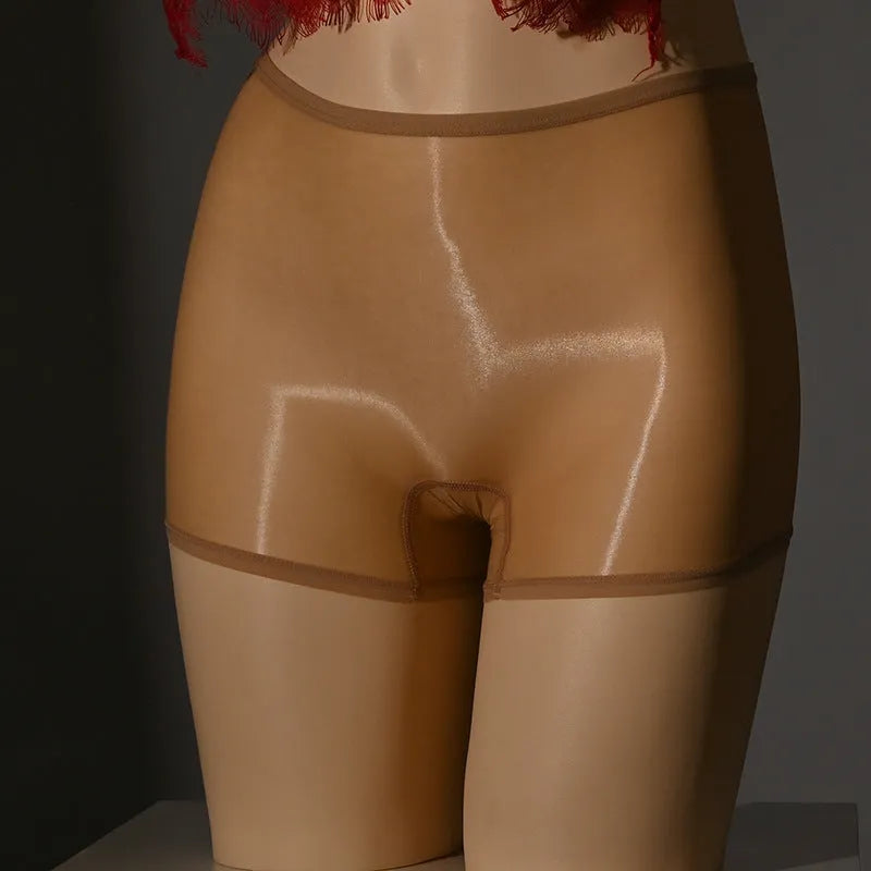 Men's shiny seamless underwear stockings in seven colours including red, black, gray, white, and skin tones