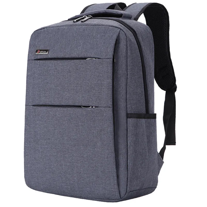 Waterproof rechargeable laptop backpack in multiple colours, shown with a 15.6 inch laptop in its padded compartment.