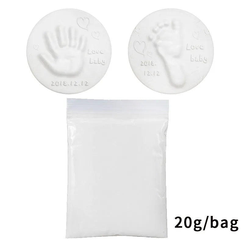 Baby handprint footprint clay kit with 20g soft non-toxic moulding paste in multiple colours