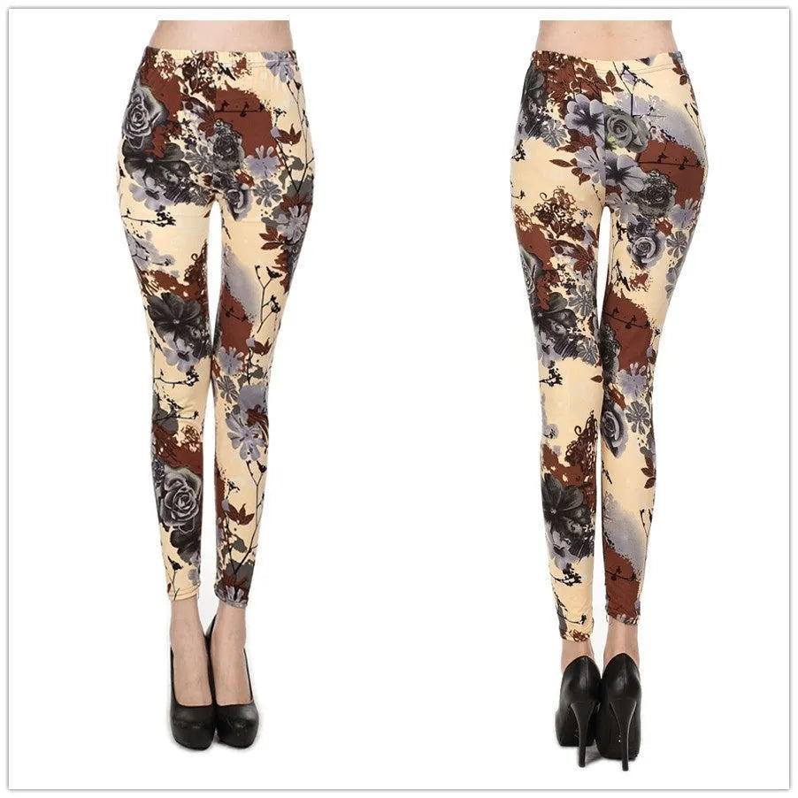 Women's stretch polyester cropped leggings in red rose colour, free size, 92cm length