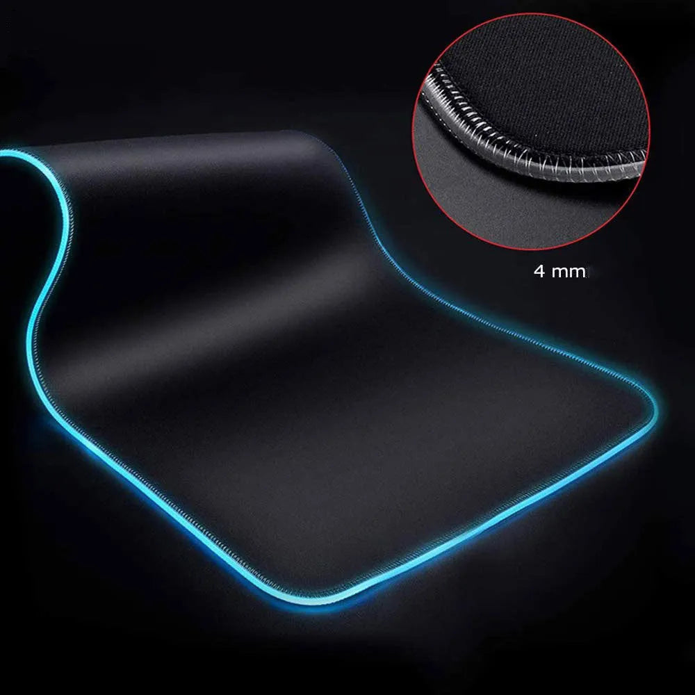 RGB luminous mouse pad with starry sky pattern, natural rubber non-slip base, USB cable, 4 mm thick