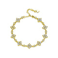 S925 sterling silver moissanite four-leaf clover bracelet for women, white gold colour