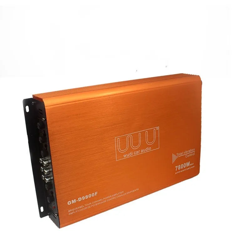 Car four-way power amplifier 7800W 4-channel audio aluminium alloy chassis 2.7kg