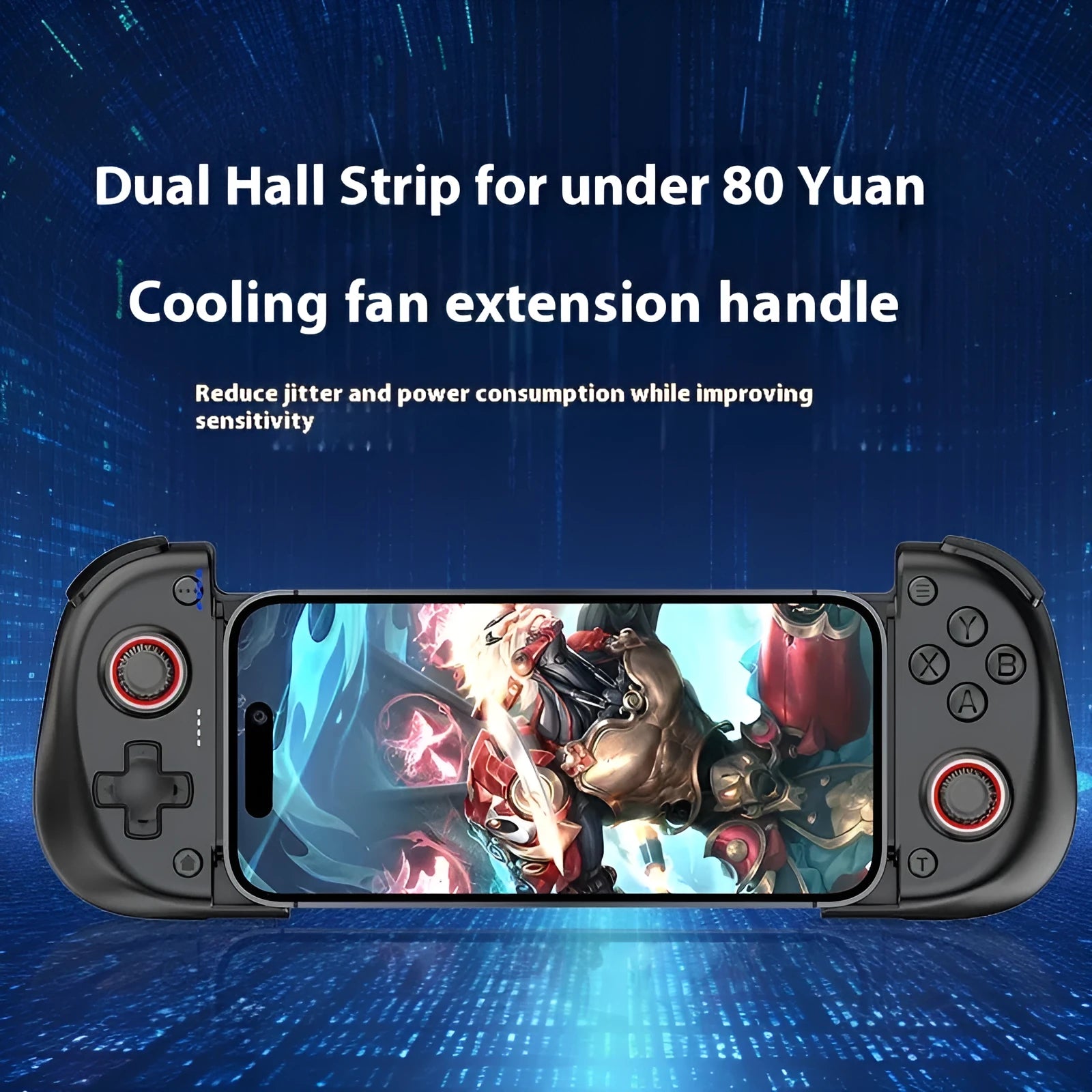 X3 Stretching Game Controller Cooling Fan in black ABS with adjustable design and Type-C cable