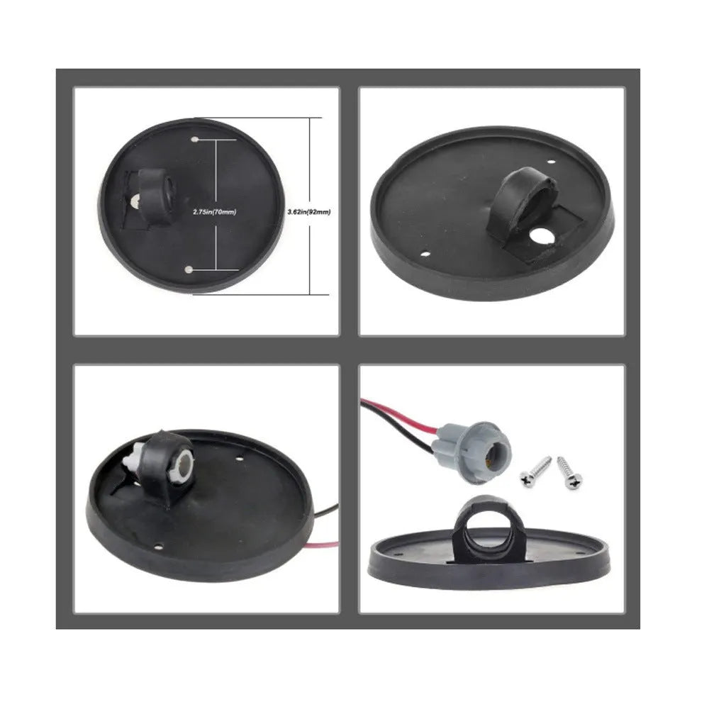 Five-piece LED roof cab marker light kit with yellow polycarbonate lenses, bulbs, and mounting hardware