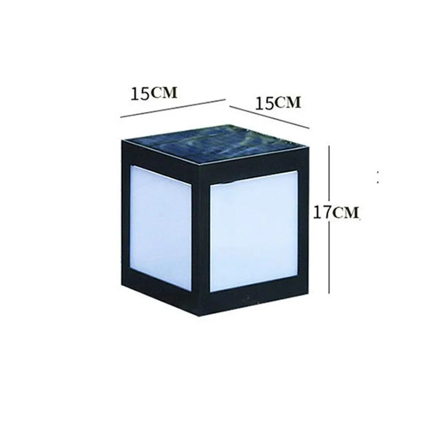 Solar garden light with LED illumination for outdoor courtyards and patios