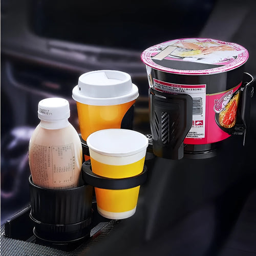 Carbon fibre black ABS car cup holder with adjustable retractable base.
