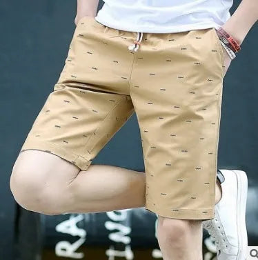 Men's cotton capri-length summer shorts with drawstring waist in multiple colour options