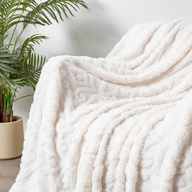 Shu cotton velvet jacquard office sofa blanket in multiple sizes and colour options