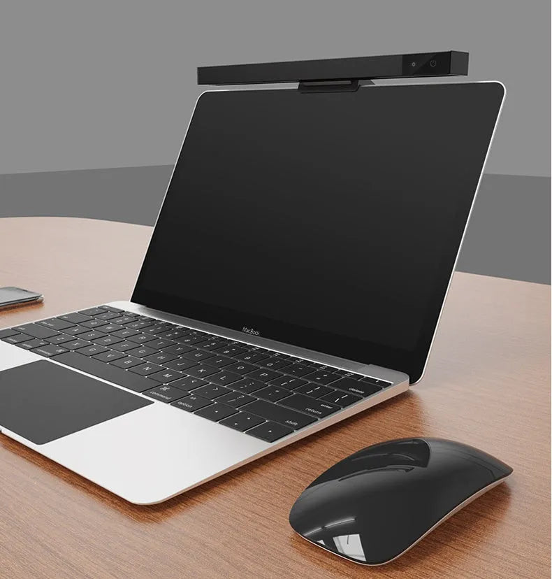 Intelligent touch screen hanging desk lamp with metal body and USB power supply